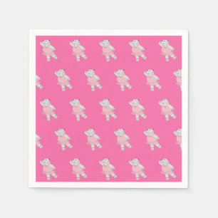 illusima Ballerina Hippo Pink Birthday Party Napki Napkins