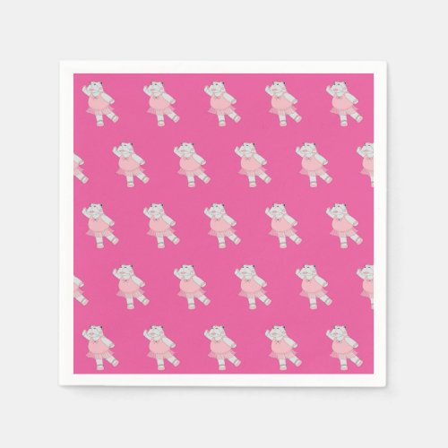 illusima Ballerina Hippo Pink Napkins