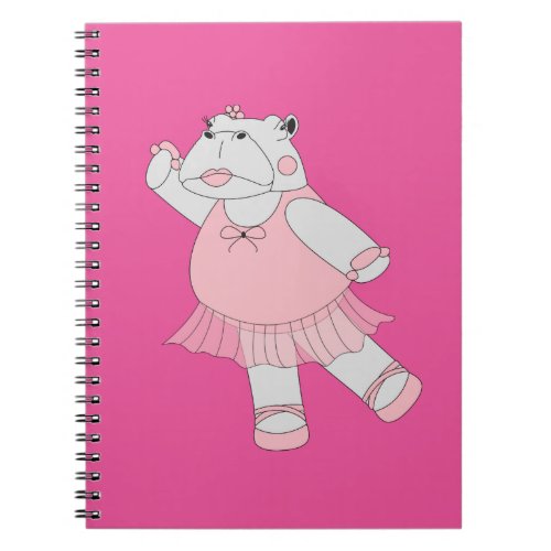 illusima Ballerina Hippo Pink Notebook
