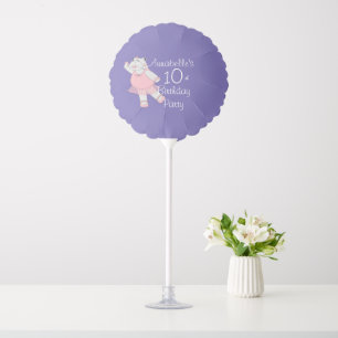illusima Ballerina Hippo Purple 10th Birthday Balloon