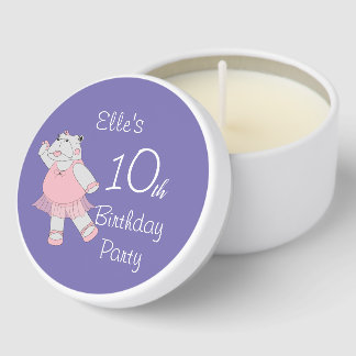 illusima Ballerina Hippo Purple 10th Birthday Mini Candle Favors