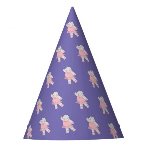 illusima Ballerina Hippo Purple Party Hat