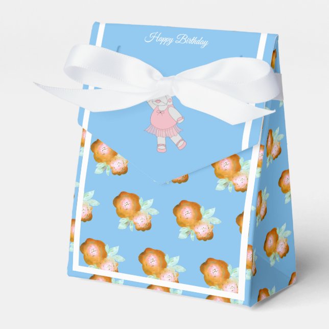 illusima Ballet Hippo Gold Rose Birthday Gift/ Favor Boxes (Front Side)