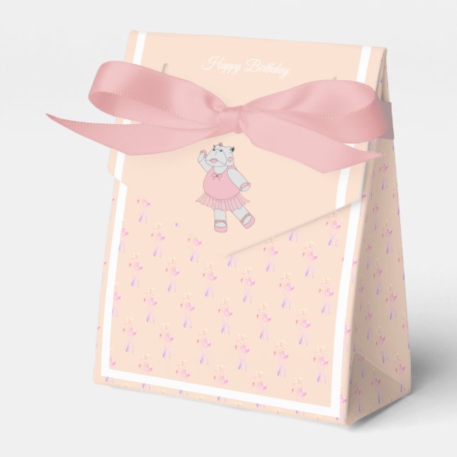 illusima Ballet Hippo Pastel Tulips Gift/ Favor Boxes (Front Side)