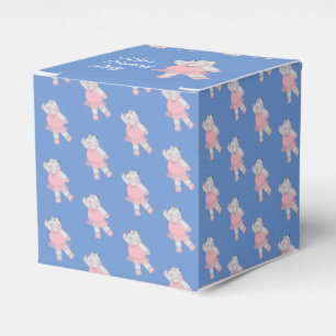 illusima Ballet Hippo Pattern Blue Birthday Party Favor Boxes