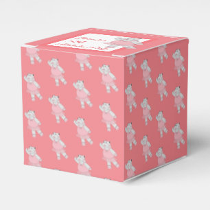 illusima Ballet Hippo Pattern Peach Birthday Party Favor Boxes