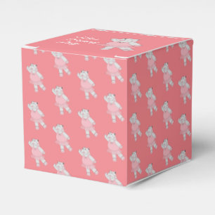 illusima Ballet Hippo Pattern Peach Birthday Party Favor Boxes