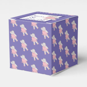 illusima Ballet Hippo Pattern Purple Birthday Favor Boxes