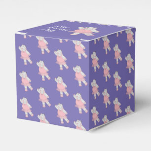 illusima Ballet Hippo Pattern Purple Birthday Favor Boxes