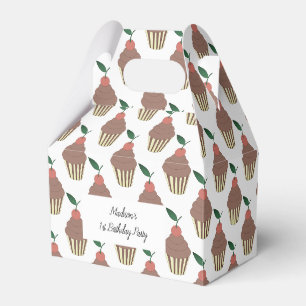 illusima Chocolate Frosting Cupcakes 1st Birthday Favor Boxes