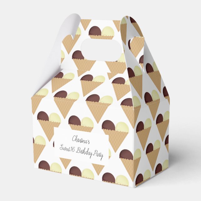 illusima Chocolate Ice-cream Classic Sweet 16 Favor Boxes (Front Side)
