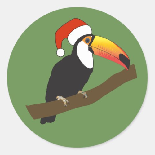 illusima Christmas Toucan Classic Round Sticker