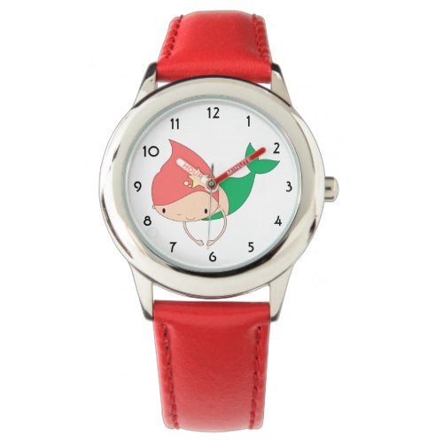 illusima Cotton Candy Mermaid Red Kids Watch