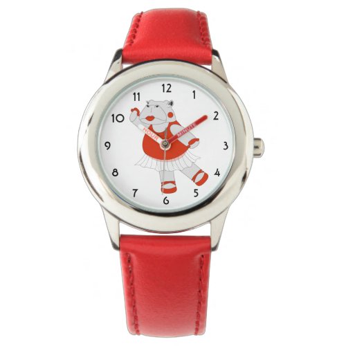 illusima Dancing Hippo Red Kids Watch