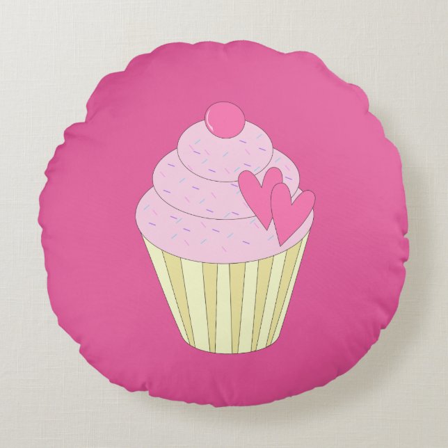 illusima Decorated Cupcake Round Pillow (Front)