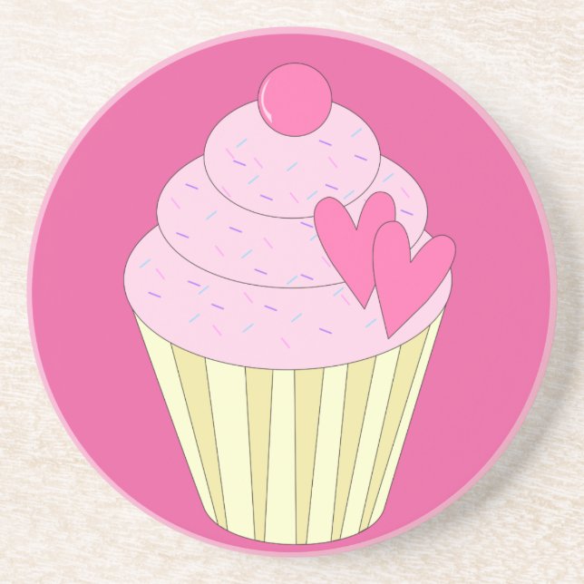 illusima Decorated Cupcake Sandstone Coaster (Front)