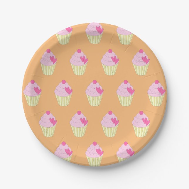 illusima Decorated Cupcakes Paper Plates (Front)