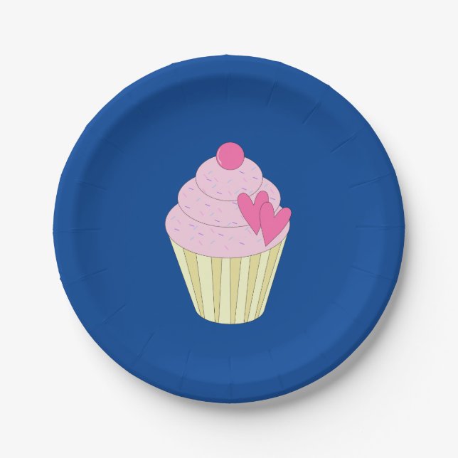 illusima Decorated Cupcakes Paper Plates (Front)