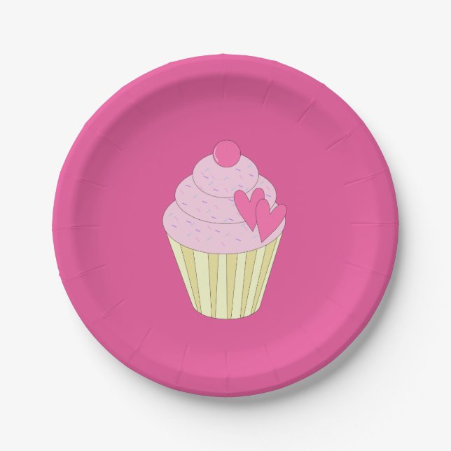 illusima Design Pink Paper Plates (Front)