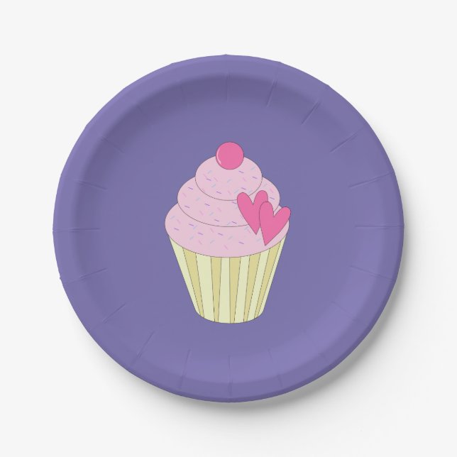 illusima Design Purple Paper Plates (Front)