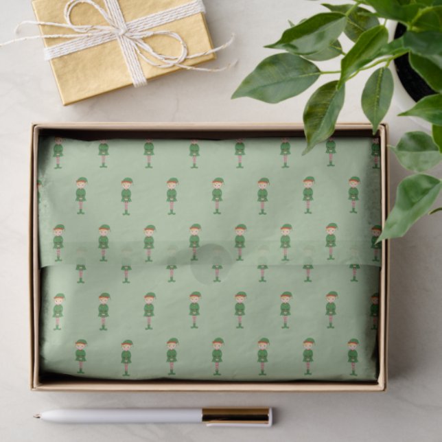 illusima Elf Boy Christmas Light Green Tissue Paper (Gift)