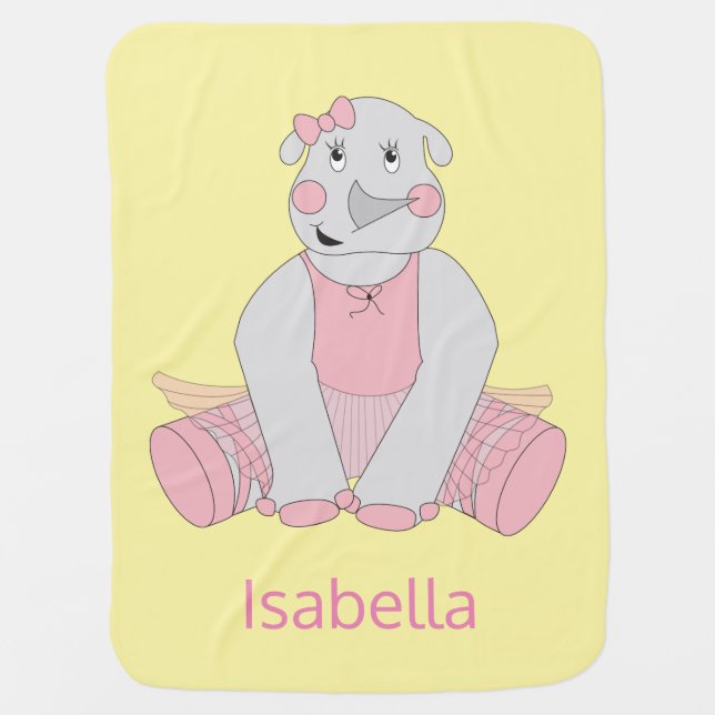 illusima Personalized Name & Color Yellow Baby Blanket (Front)