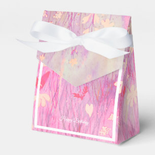 illusima Pink Wild Flower Watercolor B'day Gift/ Favor Boxes
