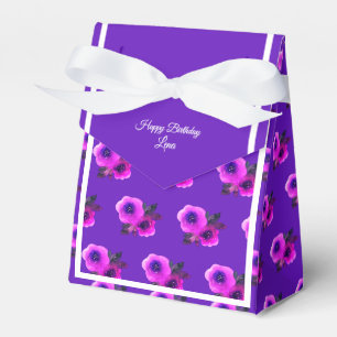 illusima Purple Flower Pattern Birthday Gift/ Favor Boxes