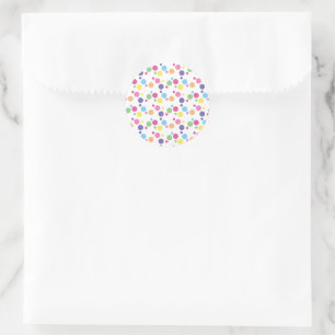 illusima Rainbow Spots and Dots Party Classic Round Sticker
