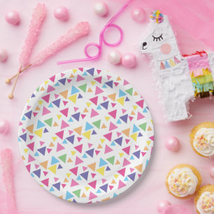illusima Rainbow Triangles Party Paper Plates