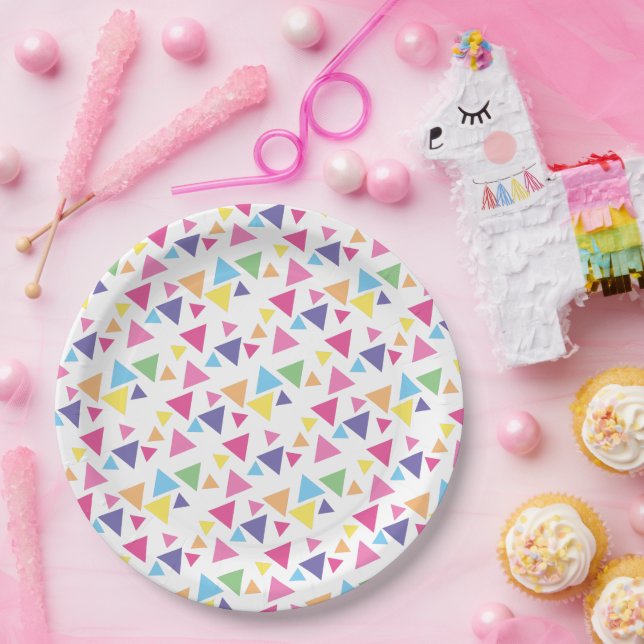illusima Rainbow Triangles Party Paper Plates (Party)