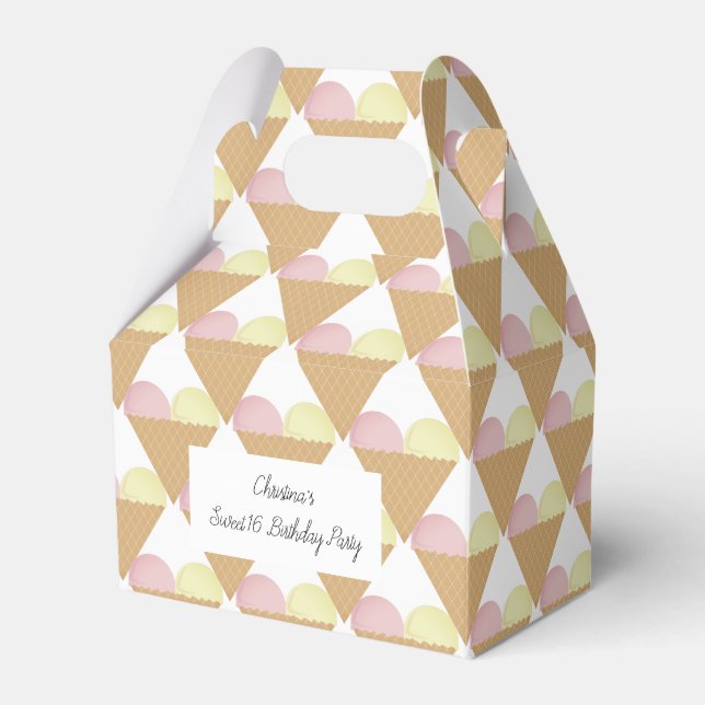 illusima Strawberry Ice-cream Classic Sweet 16 Favor Boxes (Front Side)