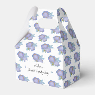 illusima Watercolour Purple Florals Sweet 16 Favor Boxes
