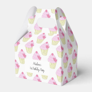 illusima Yummy Pink Frosting Cupcakes 1st Birthday Favor Boxes
