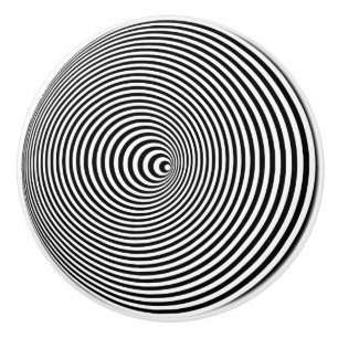 Illusion Black and White Door Knob Cabinet Pull