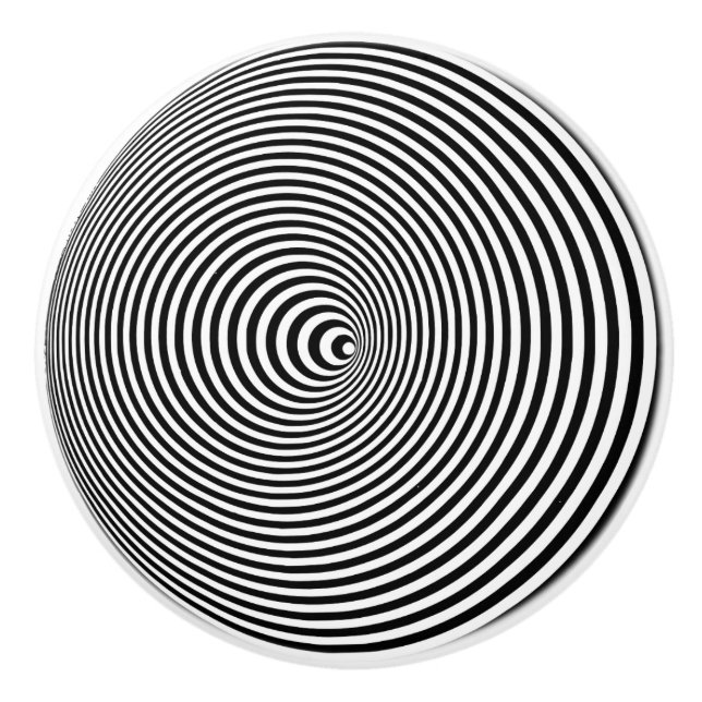 Illusion Black and White Door Knob Cabinet Pull (Front)