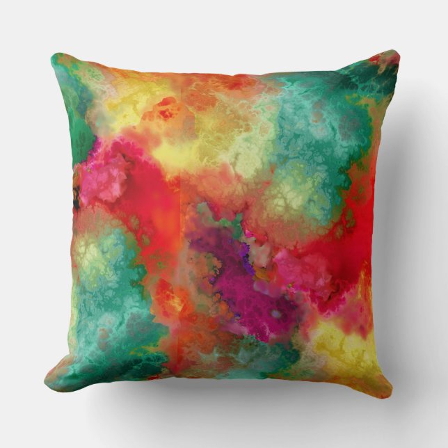  Illusion of Abstract Clouds Throw Pillow (Front)