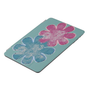 Illusion of Glass Flowers Pink Teal iPad Mini Cover