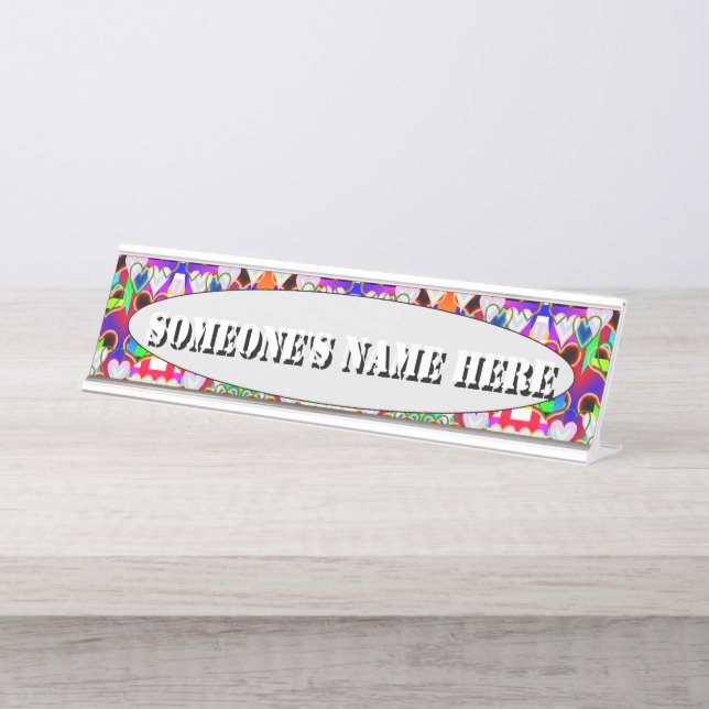 Illusion of the Hearts by Kenneth Yoncich Desk Name Plate (Front)