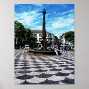 Illusion Tiles Art : Funchal, Madeira (Portugal) P Poster
