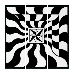 Illusionary Square Modern Triptych