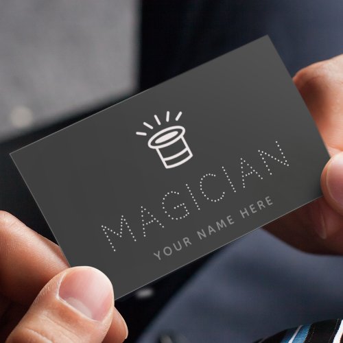 Illusionist Magician Magic Hat Card Black  White 