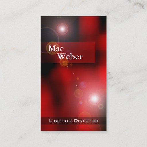Customizable Illusions - Lighting Director Tech Lighting Design Business Cards