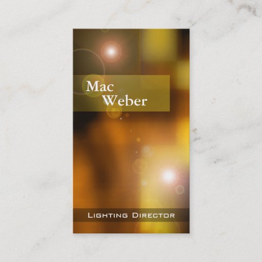 Customizable Illusions - Lighting Director Tech Lighting Design Business Card Templates