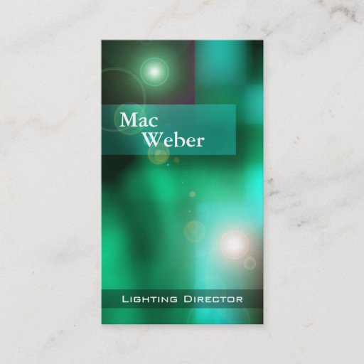 Customizable Illusions - Lighting Director Tech Lighting Design Business Card Template