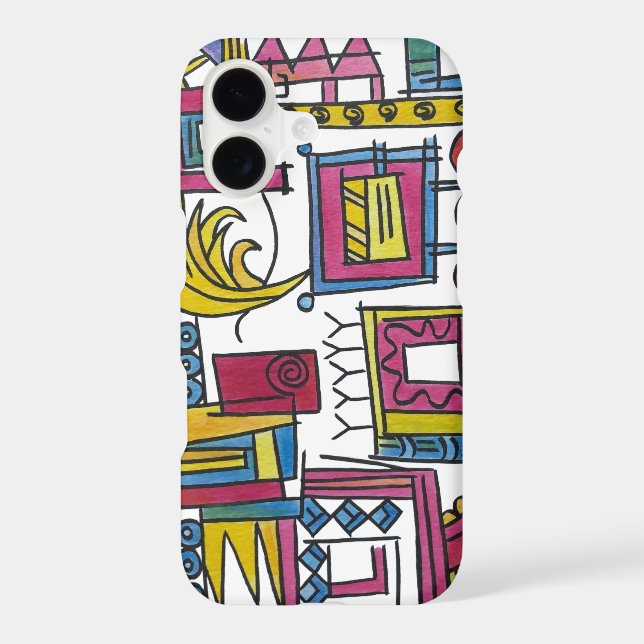 Illusory-Whimsical Hand Painted Watercolor Art iPhone Case (Back)