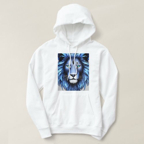 Illustrate a geometric lion in origami style givi hoodie