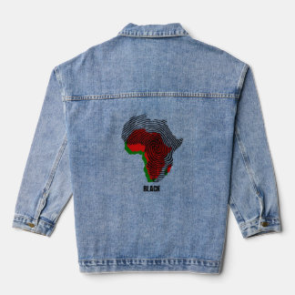 Illustrated Africa Denim Jacket – Black History