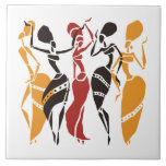 Illustrated African dancers background Ceramic Tile<br><div class="desc">African illustrated dancers drawing background</div>