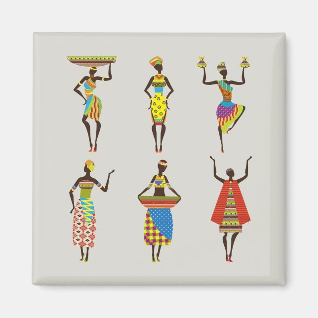 Illustrated African Women Magnet (Front)